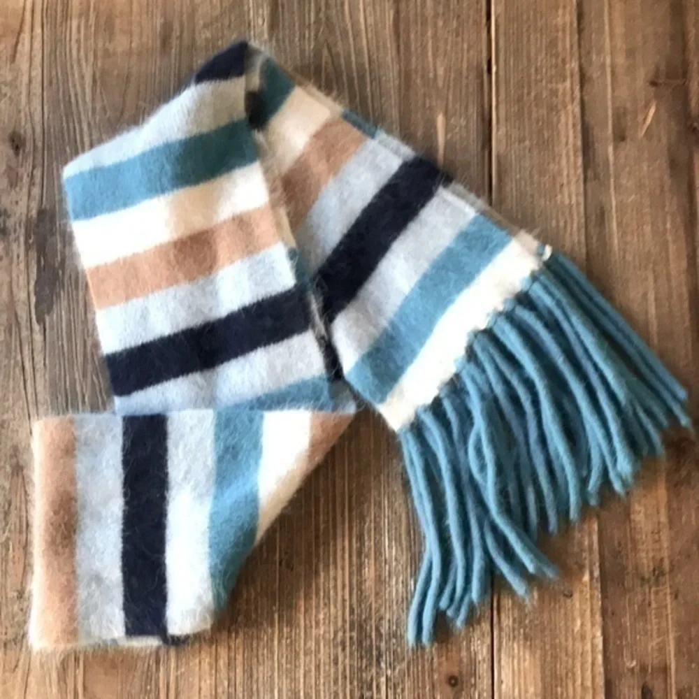Angora Scarf, Multicolor, Soft and Cozy 61x6 inches
